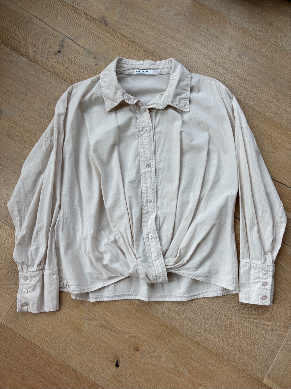 Stateside Long Sleeve Front Twist Shirt Sz M